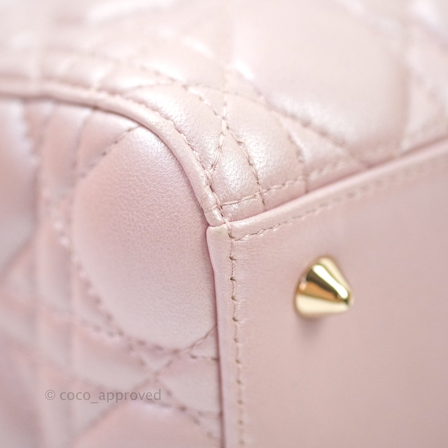 Christian Dior Medium Lady Dior Pink Lambskin Gold Hardware