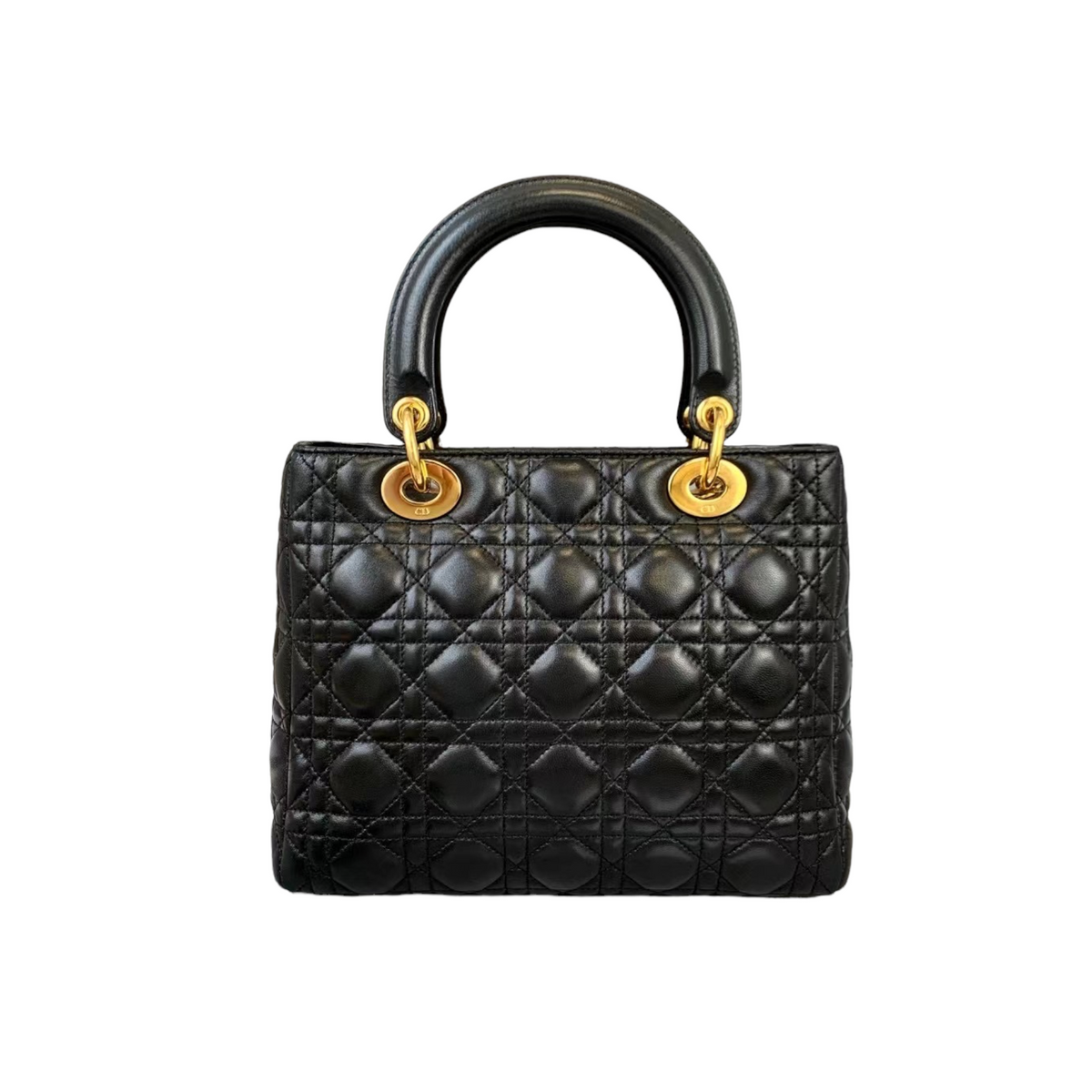 Lady Dior Lambskin Medium Black GHW