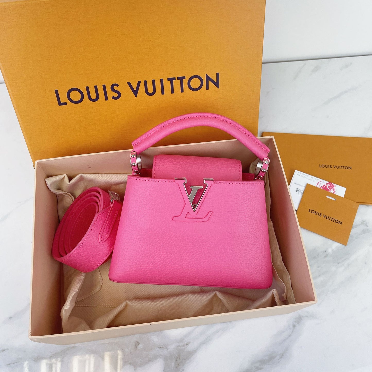 Louis-Vuitton Mini Capucines Pink SHW
