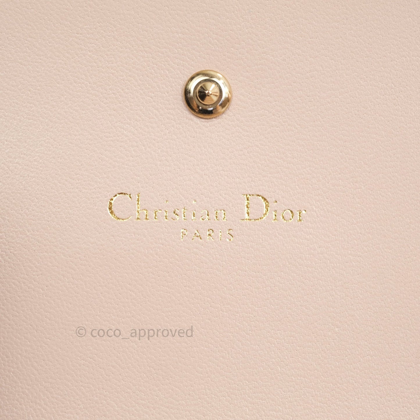 Christian Dior Grained Calfskin Diorama Croisiere Chain Wallet Rose Poudre