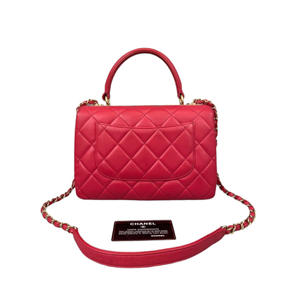 Small Trendy CC Lambskin Red GHW