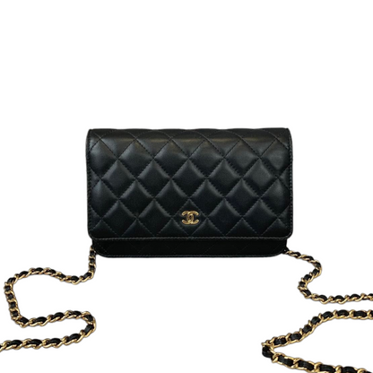 WOC Wallet on Chain Lambskin Black GHW