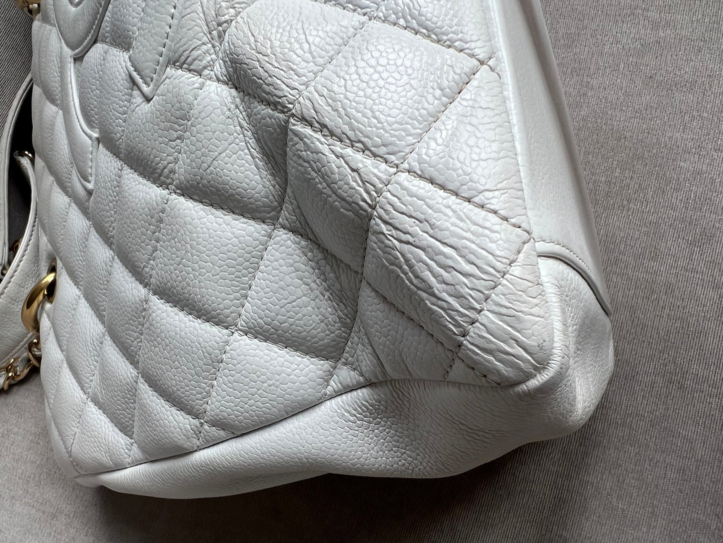 Chanel White Caviar Grand Shopper Tote (GST)