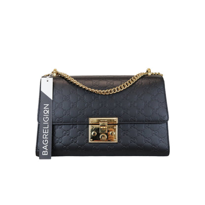 Gucci Padlock GG Embossed Medium Black GHW