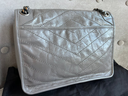 Yves Saint Laurent (YSL) Grey Medium Niki Chain Bag