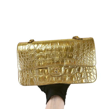 Embossed Calfskin Medium Classic Gold GHW