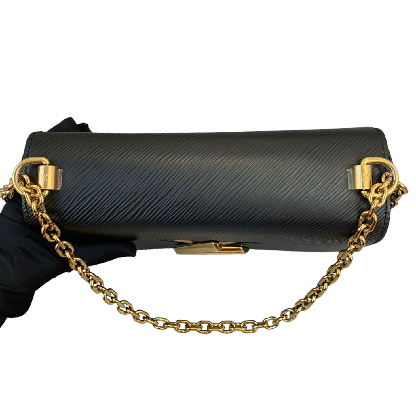 Louis-Vuitton Twist Lock Epi Leather MM Black GHW