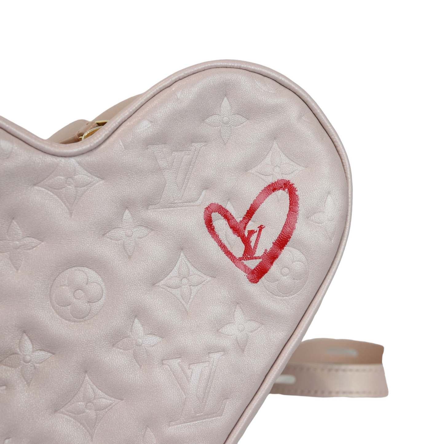 Louis-Vuitton Embossed Leather Sac Coeur Pink GHW