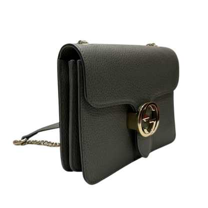 Gucci Small Interlocking GG Calfskin Grey GHW