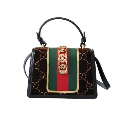 Gucci Sylvie Mini Velvet Brown GHW