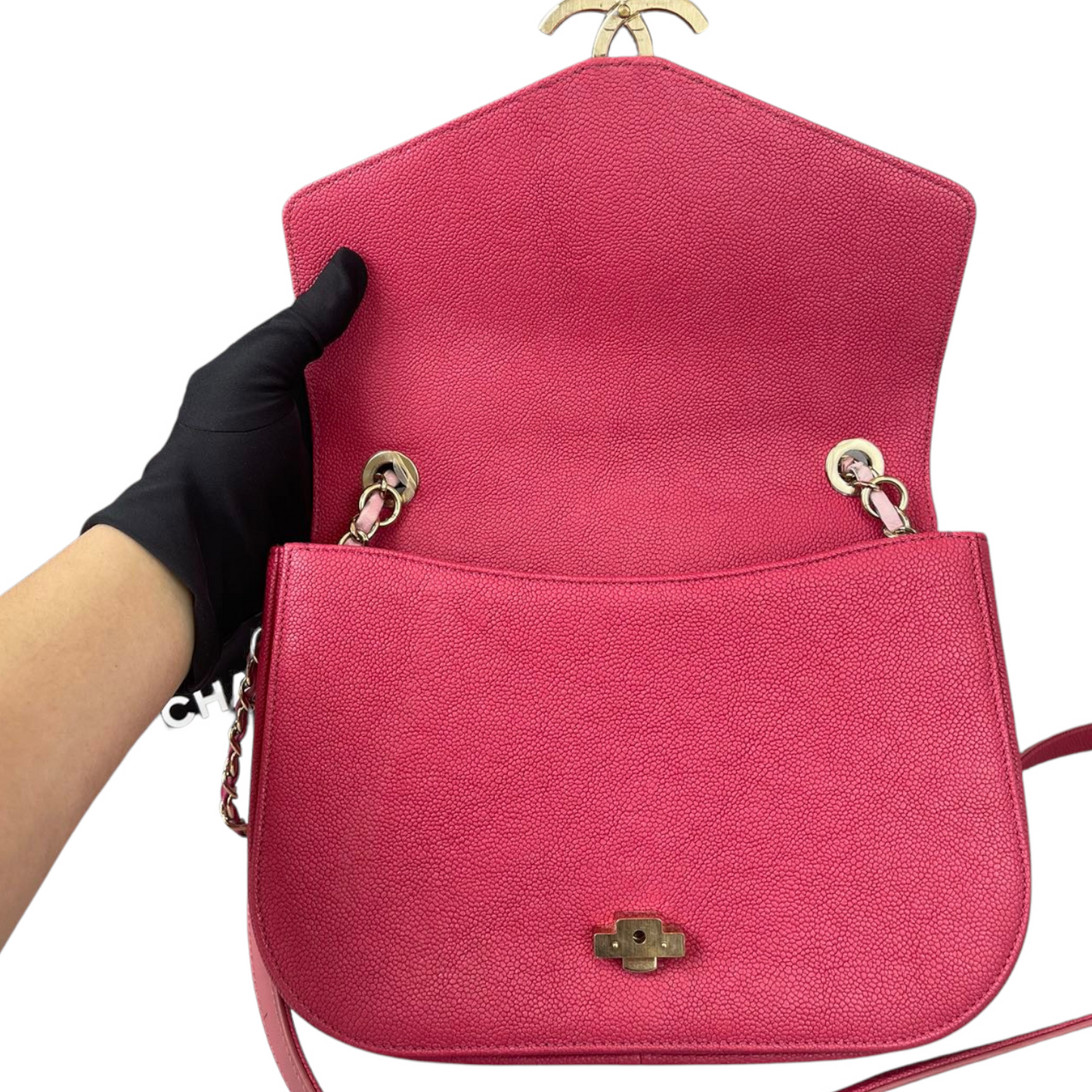 Coco Cuba CC Flap Caviar Red GHW