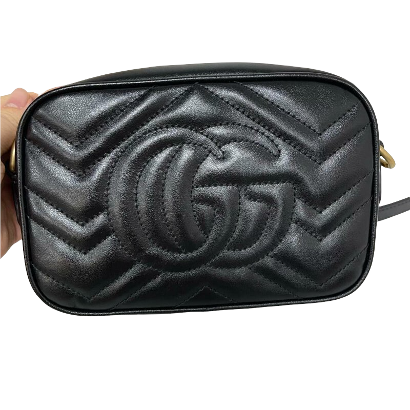 Gucci GG Marmont Mini Camera Black GHW