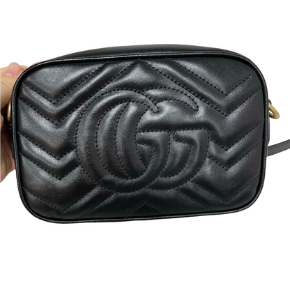 Gucci GG Marmont Mini Camera Black GHW