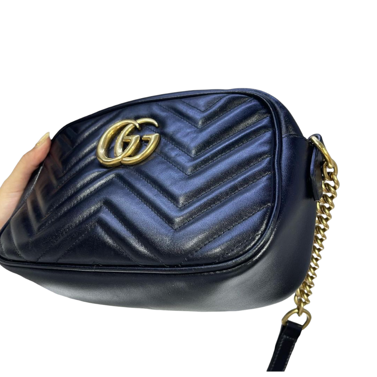 Gucci Marmont Leather Camera Small Black GHW