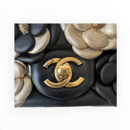 Chanel CC Camellia Flap Bag Embellished Sheepskin Mini