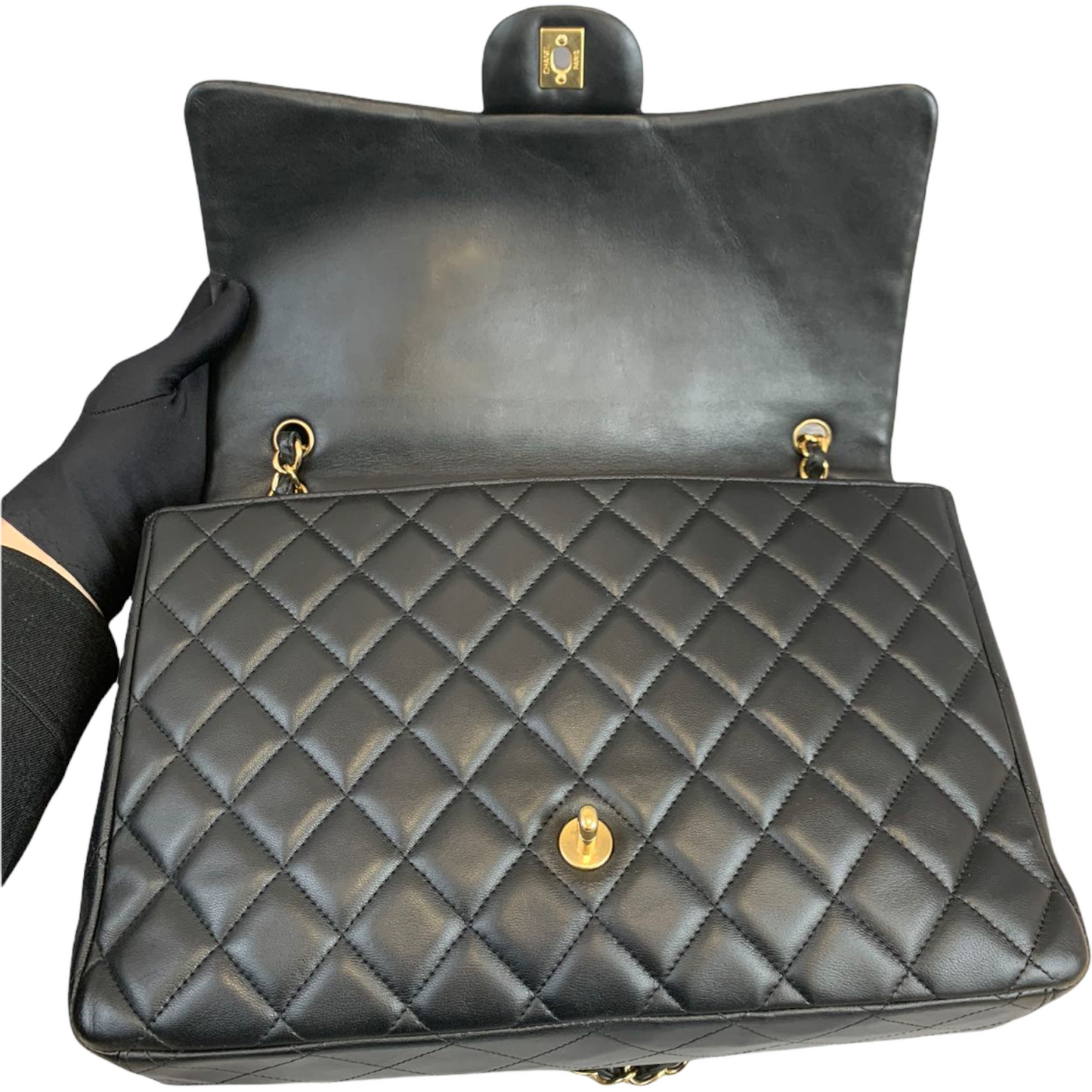 Classic Single Flap Maxi Lambskin Black GHW