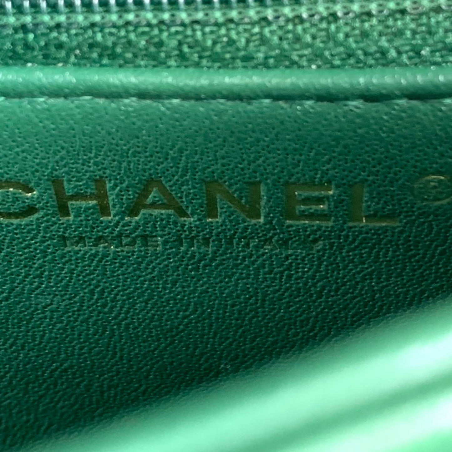Small Trendy CC Flap Lambskin Green GHW