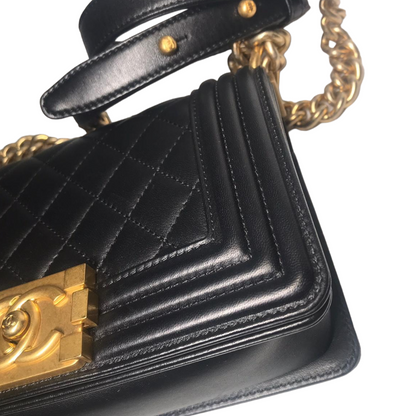 Small Boy Lambskin Black GHW