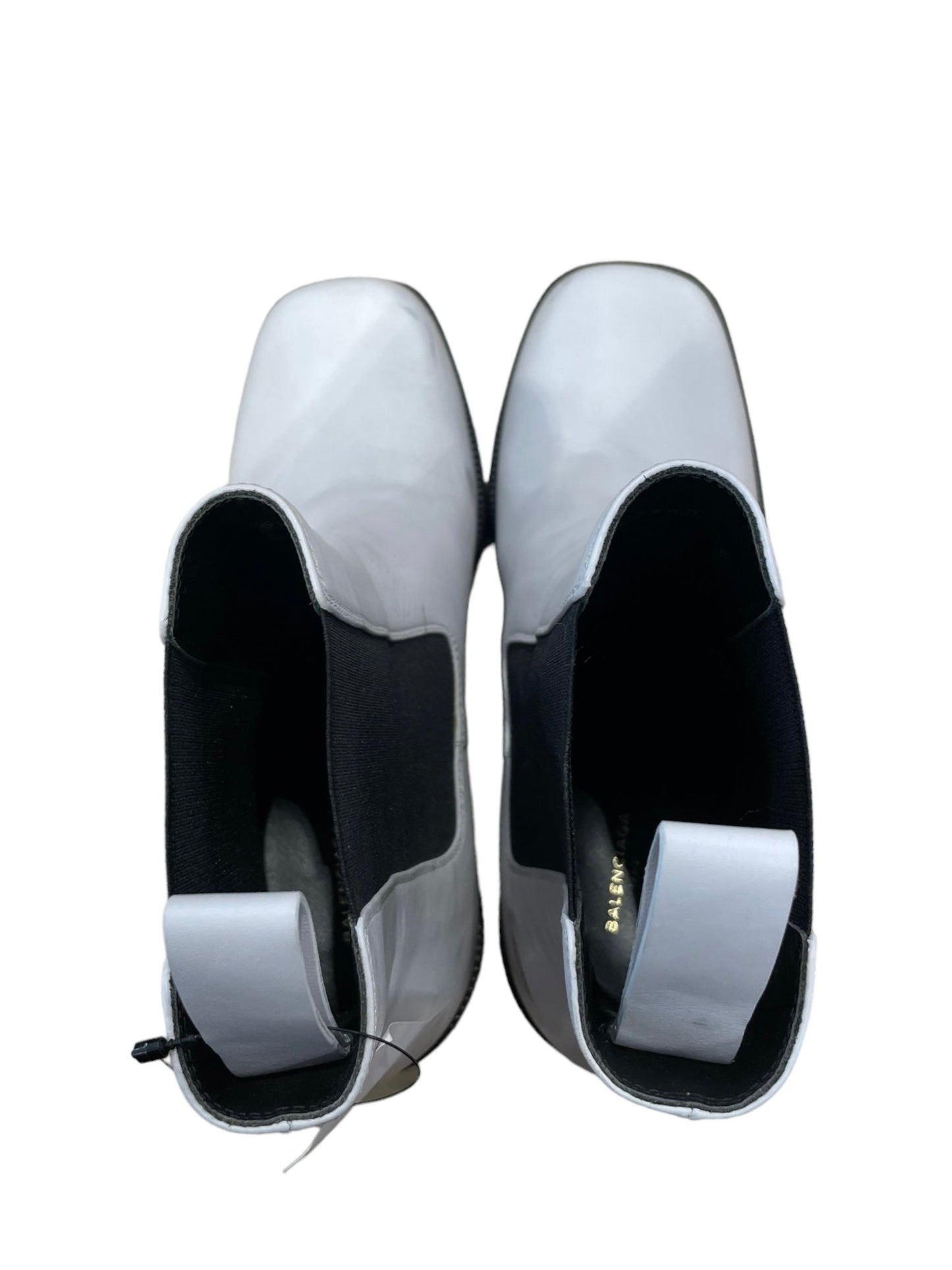 Balenciaga Chelsea Boots/US 7.5/Plain/Leather/WHT/