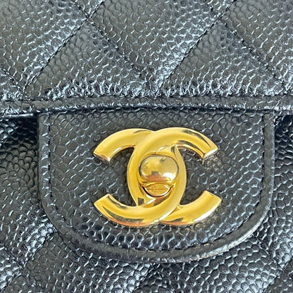 Medium Classic Flap Caviar Black GHW