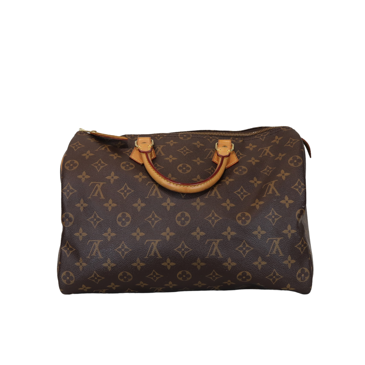 Louis-Vuitton Monogram Speedy 35 Brown GHW