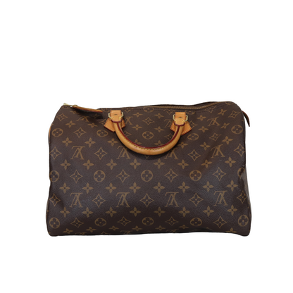 Louis-Vuitton Monogram Speedy 35 Brown GHW