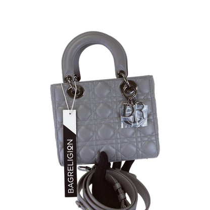 Lady Dior Lambskin Small Grey SHW