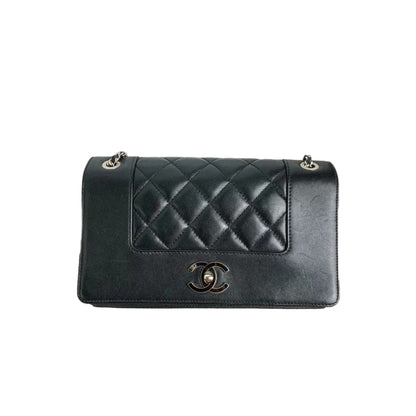 Mademoiselle Flap Medium Lambskin Black SHW