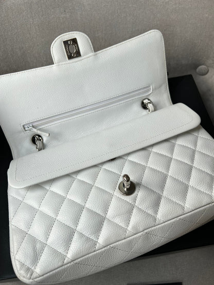 Chanel Medium Classic Flap in White Caviar (RRP £8,530)