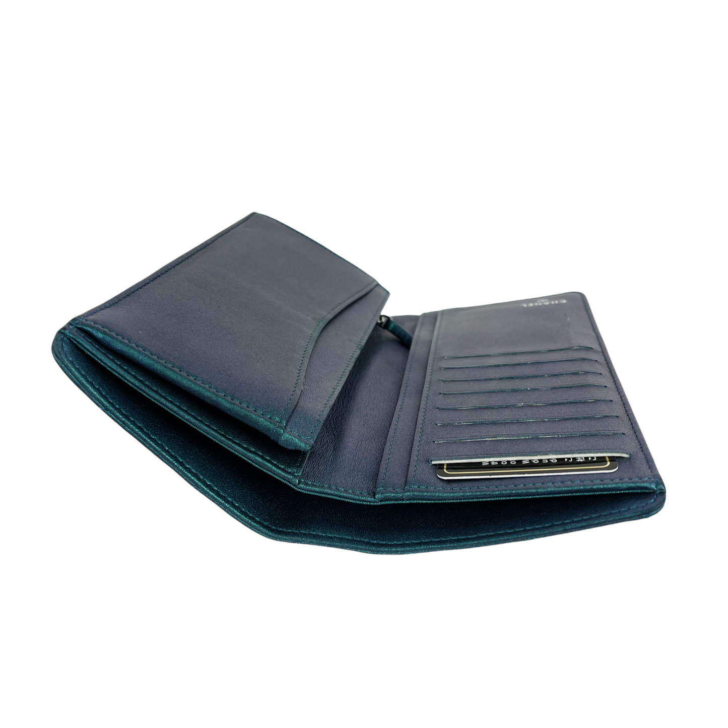 Yen Iridescent Wallet Lambskin Green SHW