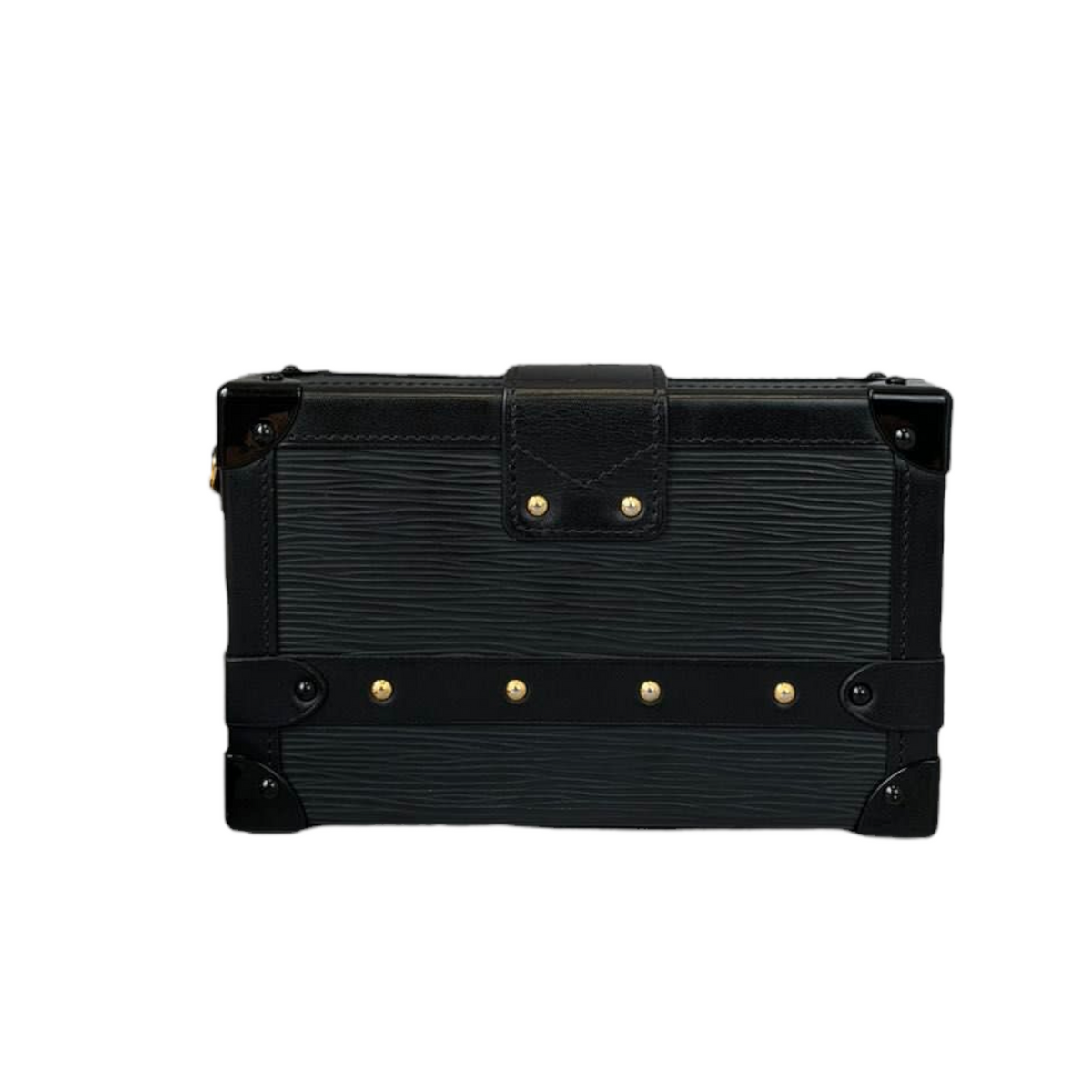 Louis-Vuitton Petite Malle Trunk Chest Black GHW