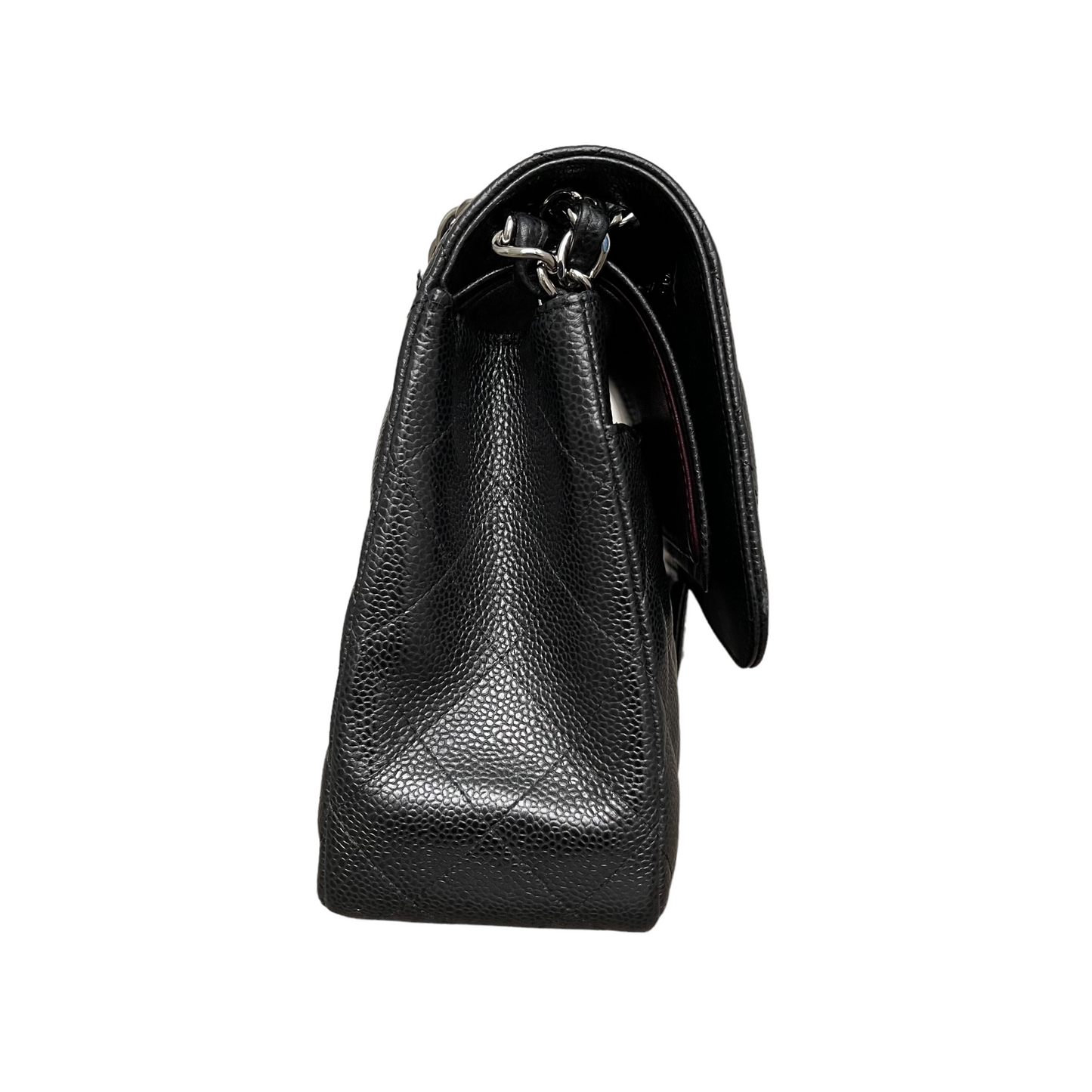 Jumbo Classic Double Flap Caviar Black SHW