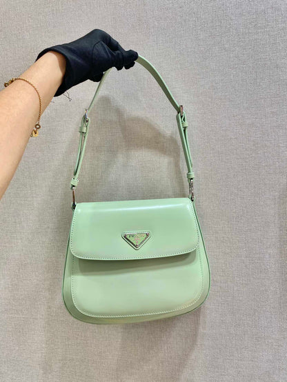 Prada Cleo brushed Leather Shoulder Bag With Flap