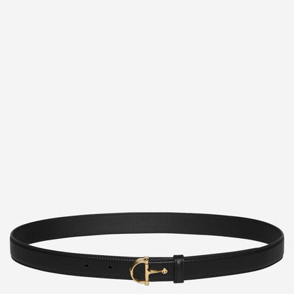Thin Leather Belt with Half-Clamp Buckle