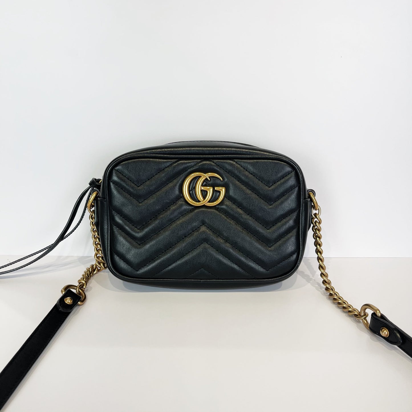 Gucci GG Marmont Mini Camera Black GHW