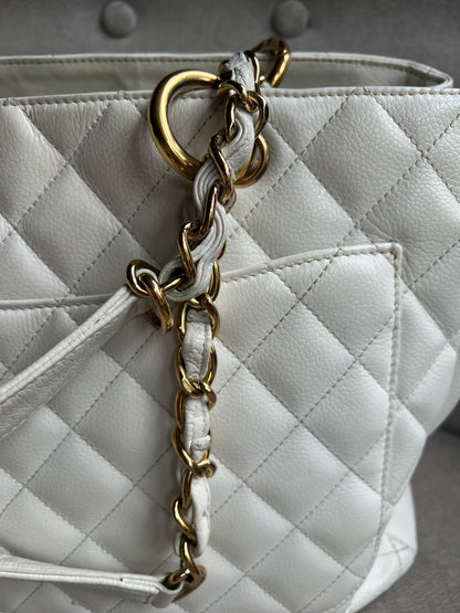 Chanel White Caviar Grand Shopper Tote (GST)