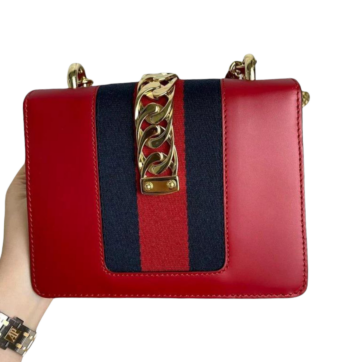Gucci Sylvie Flap Mini Leather Red GHW