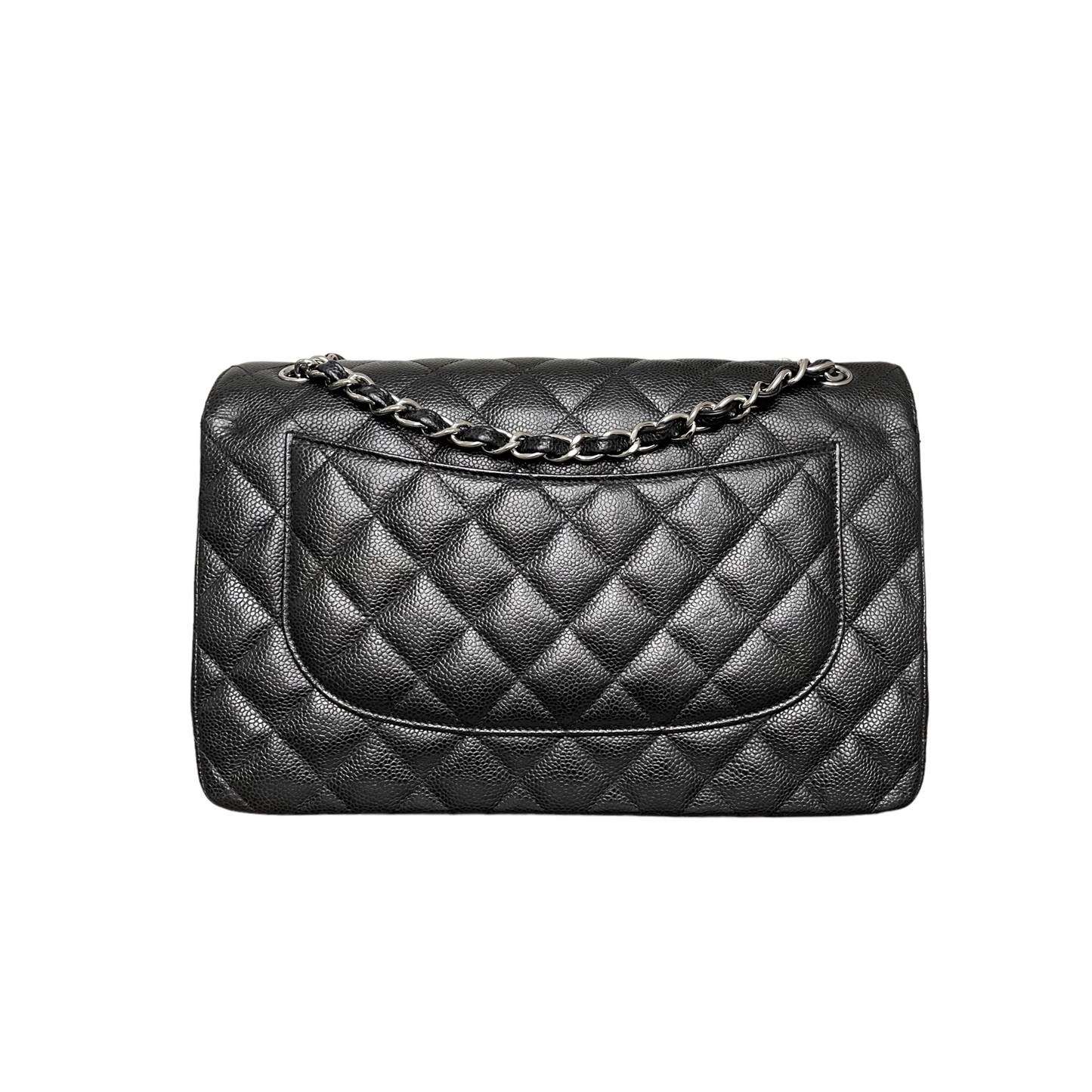 Jumbo Classic Double Flap Caviar Black SHW