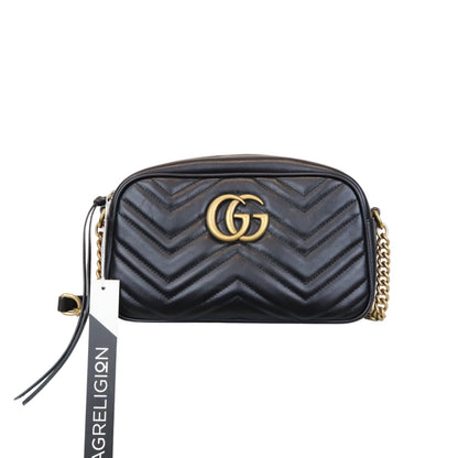 Gucci Marmont Leather Camera Small Black GHW