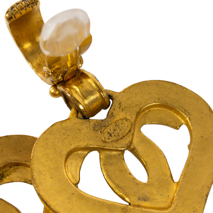 Chanel Vtg Heart Clip Ons