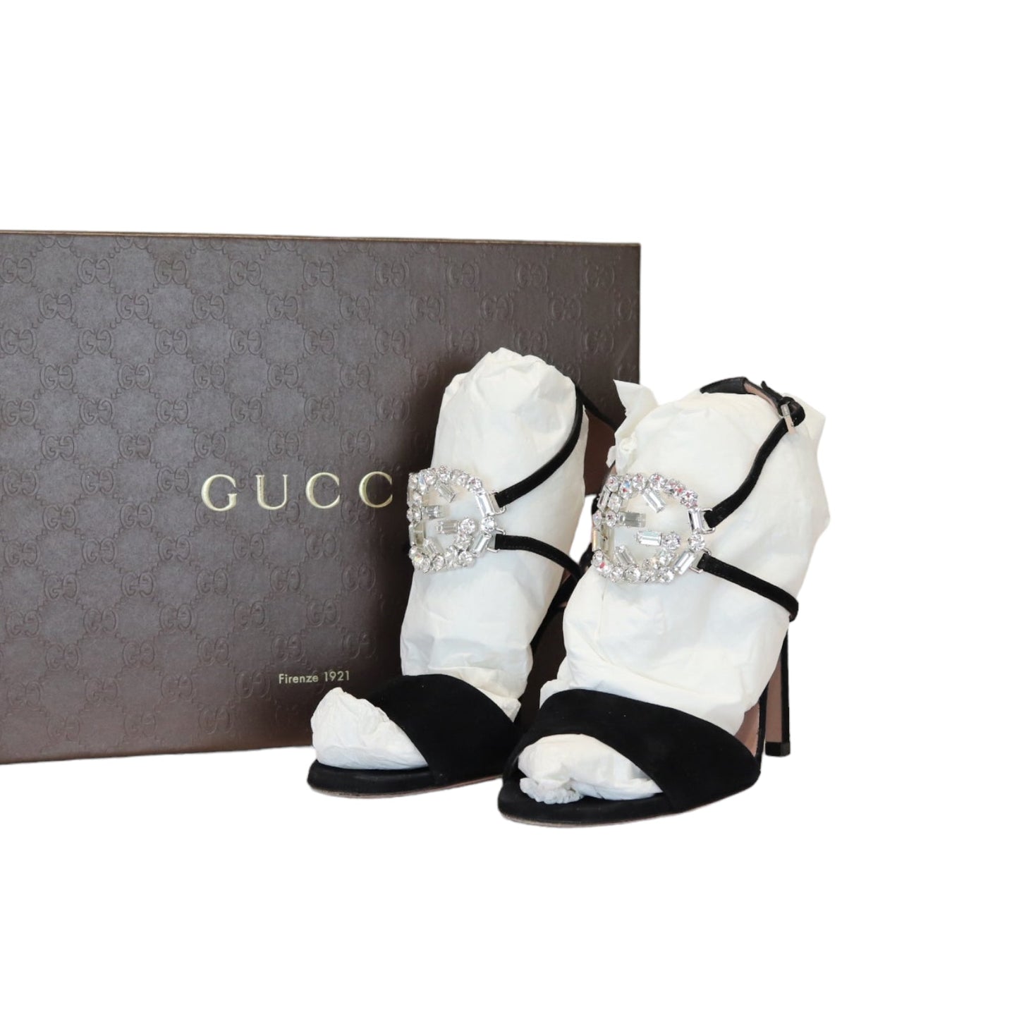 Gucci Suede Embellished GG Logo Pumps 36