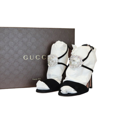 Gucci Suede Embellished GG Logo Pumps 36