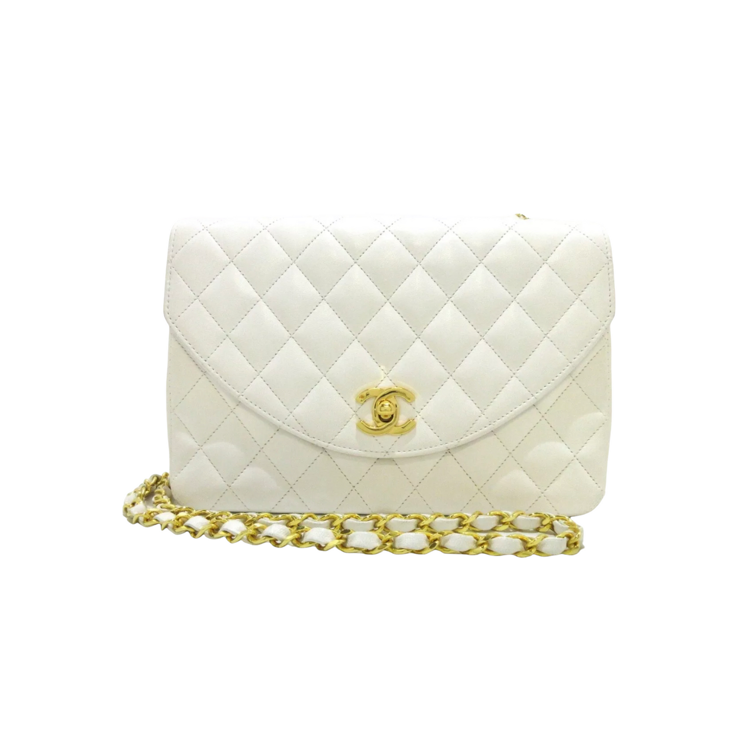 Vintage Flap Lambskin White Diana GHW