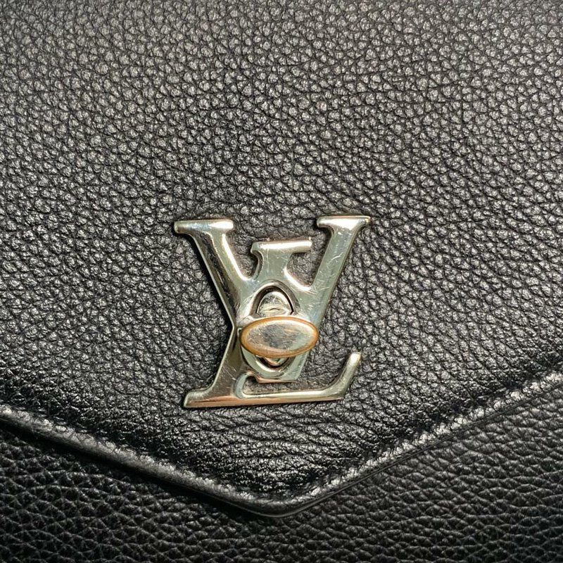 Louis-Vuitton Mylockme Chain Pochette Leather Black SHW