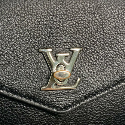 Louis-Vuitton Mylockme Chain Pochette Leather Black SHW