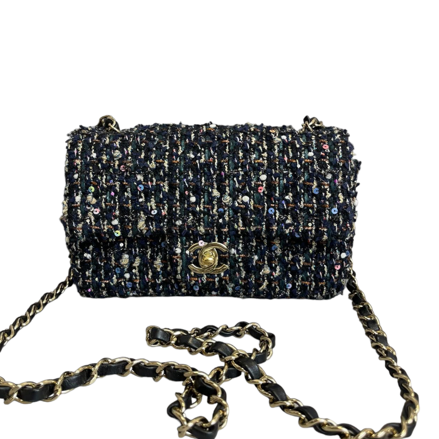 Mini Rectangular Flap Tweed Multicolour GHW