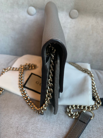 Gucci Dollar Grey Interlocking Chain Wallet