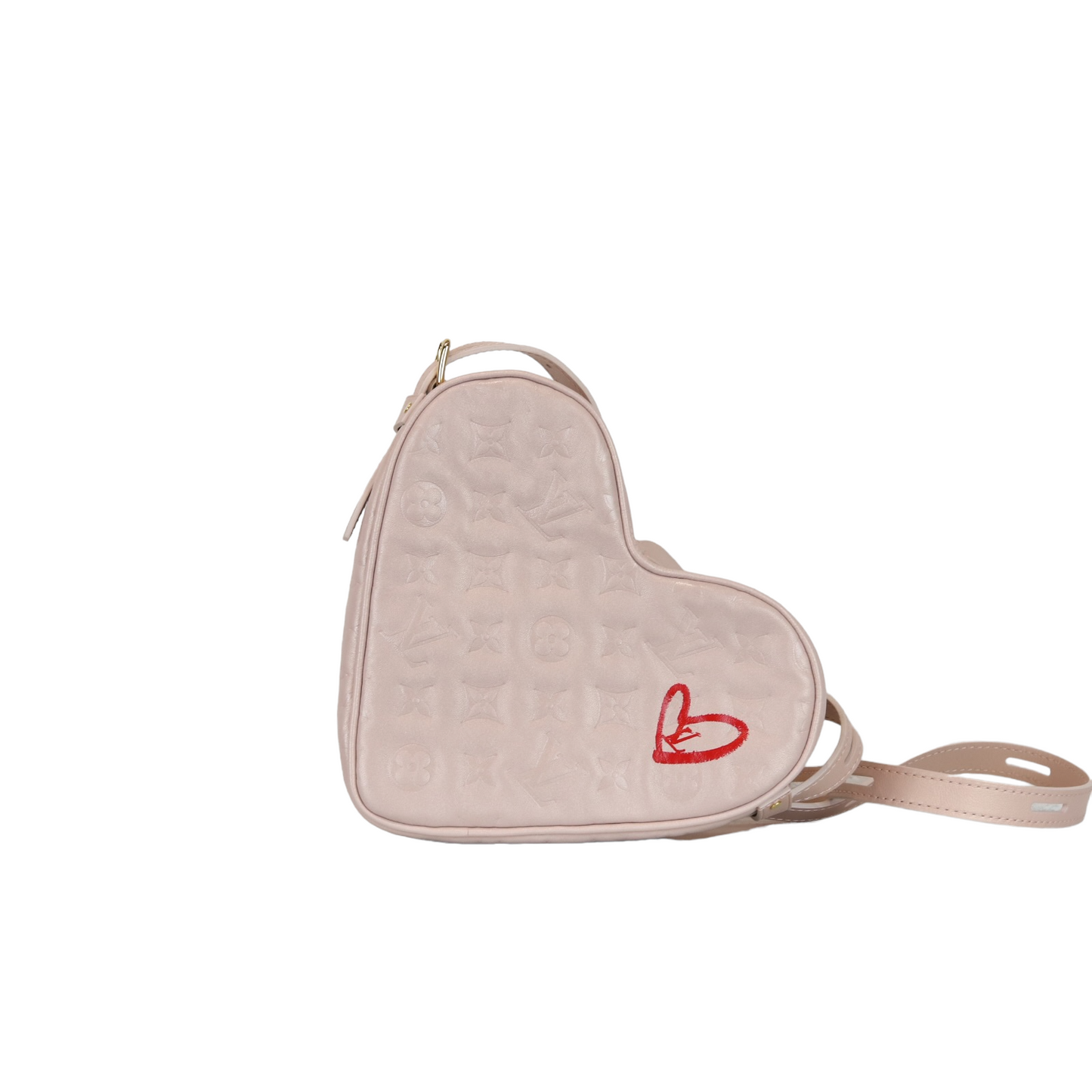 Louis-Vuitton Embossed Leather Sac Coeur Pink GHW
