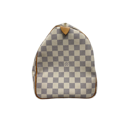 Louis-Vuitton Damier Azur Speedy 35 White GHW