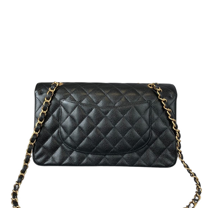 Medium Classic Flap Caviar Black GHW